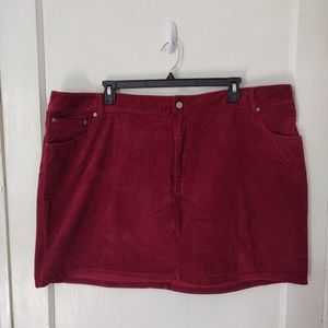 Burgundy Corduroy ASOS mini Skirt US 24/ UK 28